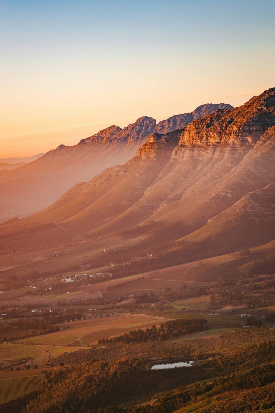 Cape Winelands at golden hour