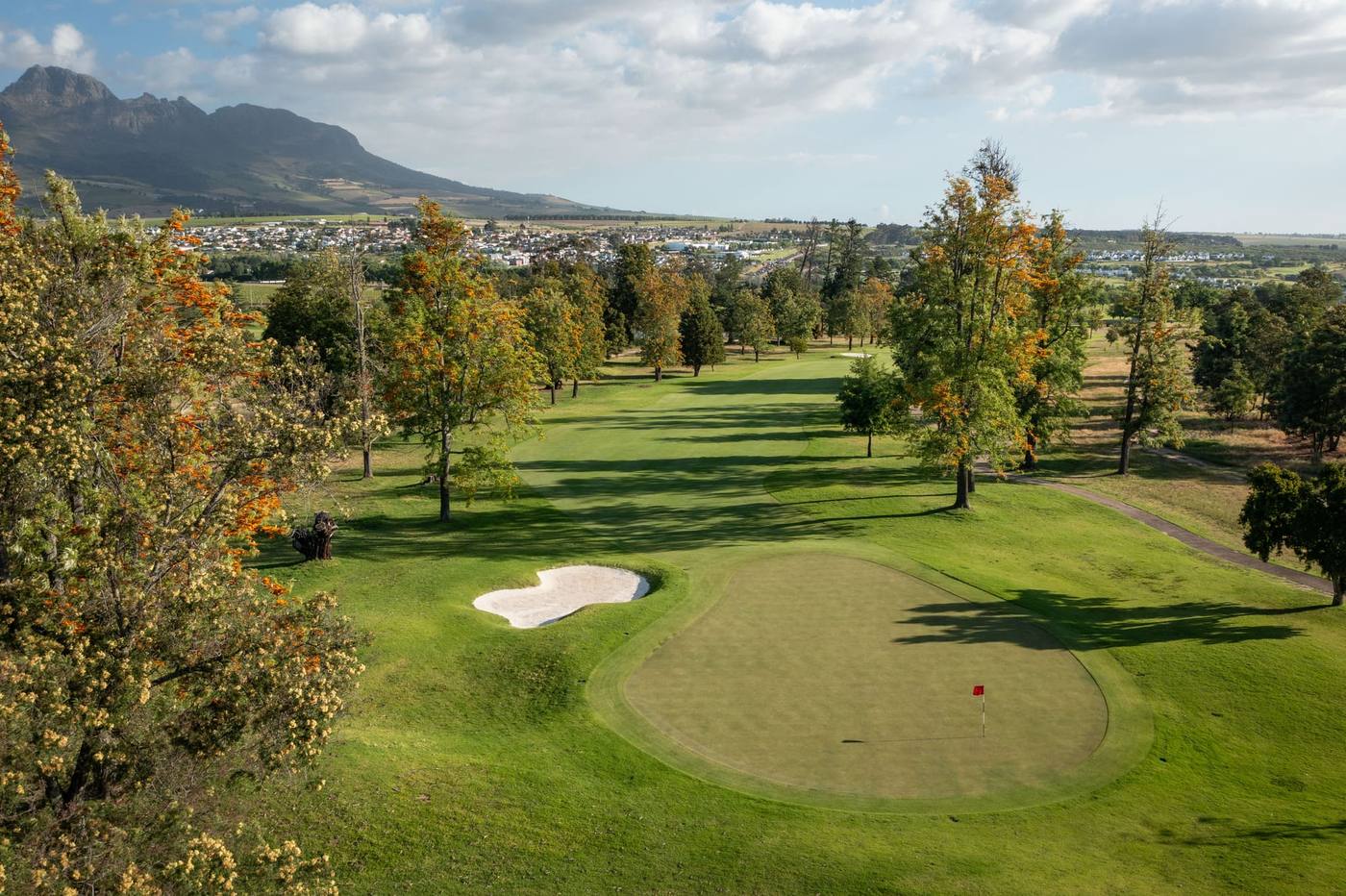 Stellenbosch Golf Club fairway among oak trees