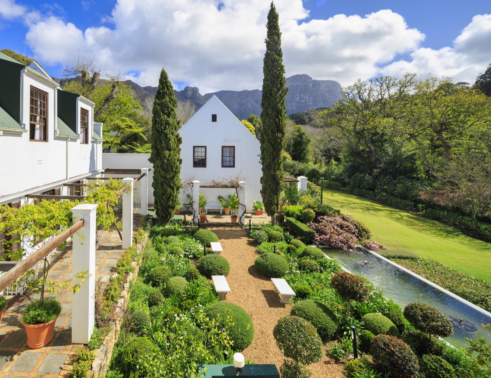 Garden and mountain views