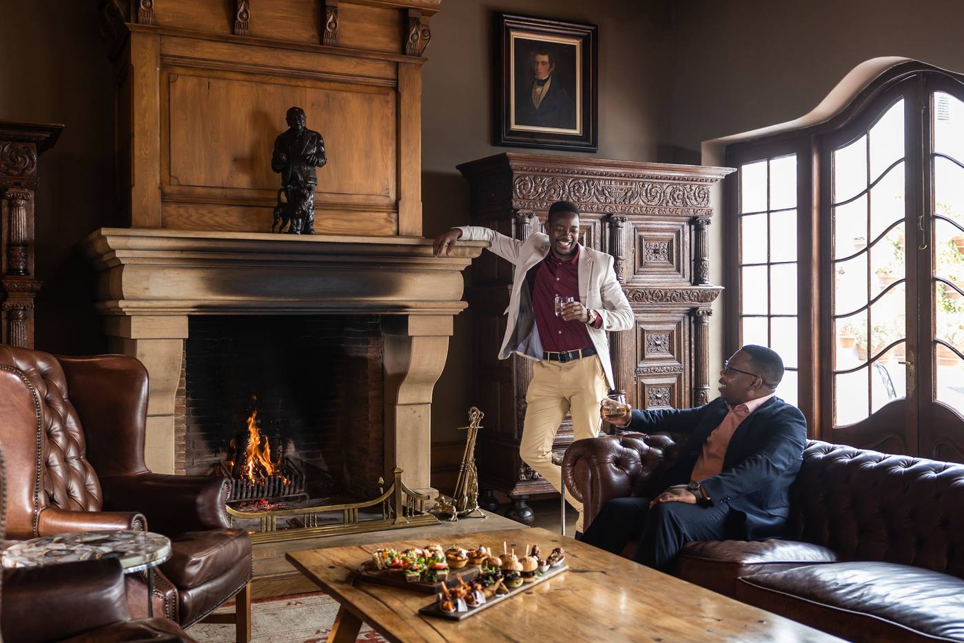Lanzerac Craven Lounge by the fire
